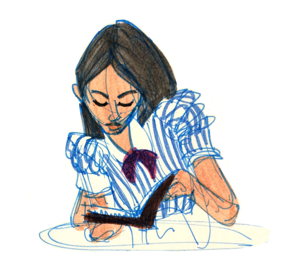 Sketchbook Main Street Girl reading