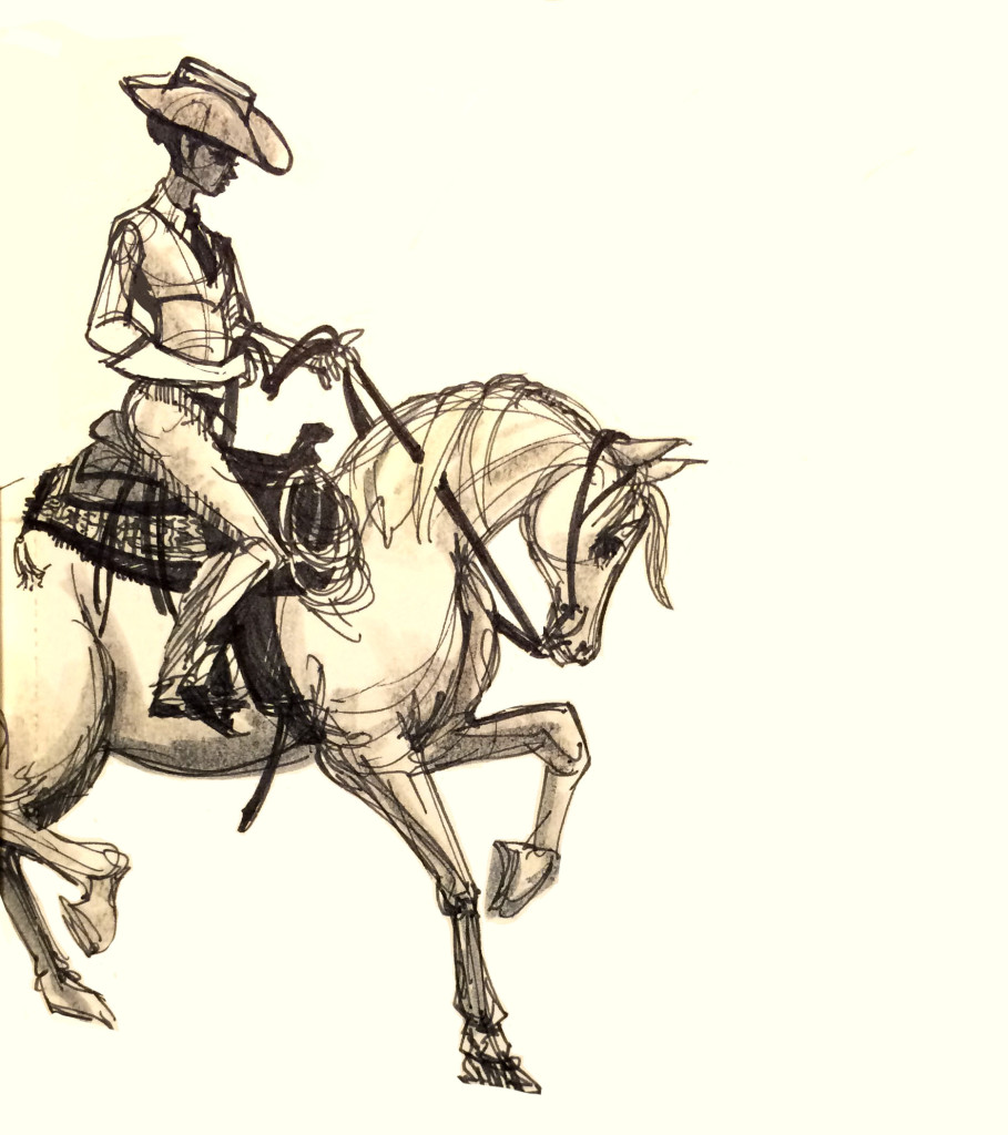 "Cathy Le Croix riding an Arabian Horse"